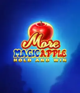 Step into the enchanting world of the More Magic Apple slot game by 3 Oaks Gaming, highlighting a luminous red apple on a rich blue background. This graphic captures the game's theme of enchantment and wonder. Perfect for fans of fantasy, the vibrant colors and attractive artwork ensure it captures attention. 