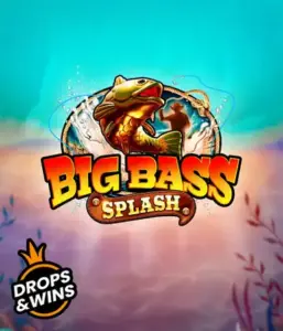 Get hooked on the exciting world of the Big Bass Splash game by Pragmatic Play, highlighting a dynamic fish jumping out of water. This graphic captures the essence of angling with bold graphics and lively typography. Great for those who love fishing-themed games, promising a captivating gaming experience. 